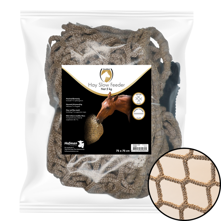 
  Hay Slow Feeder Net 5 kg (45 mm) - artikelnummer HOOI073
