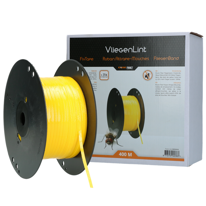 
  Knock Pest Vliegenlint Vervangingsrol 400 m Geel - artikelnummer KNOC00122
