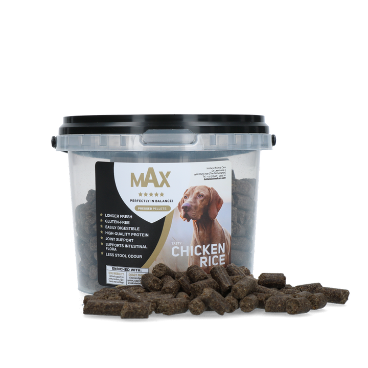 
  Max Adult Geperste Brokken Kip & Rijst 400 g - artikelnummer MAXA025P
