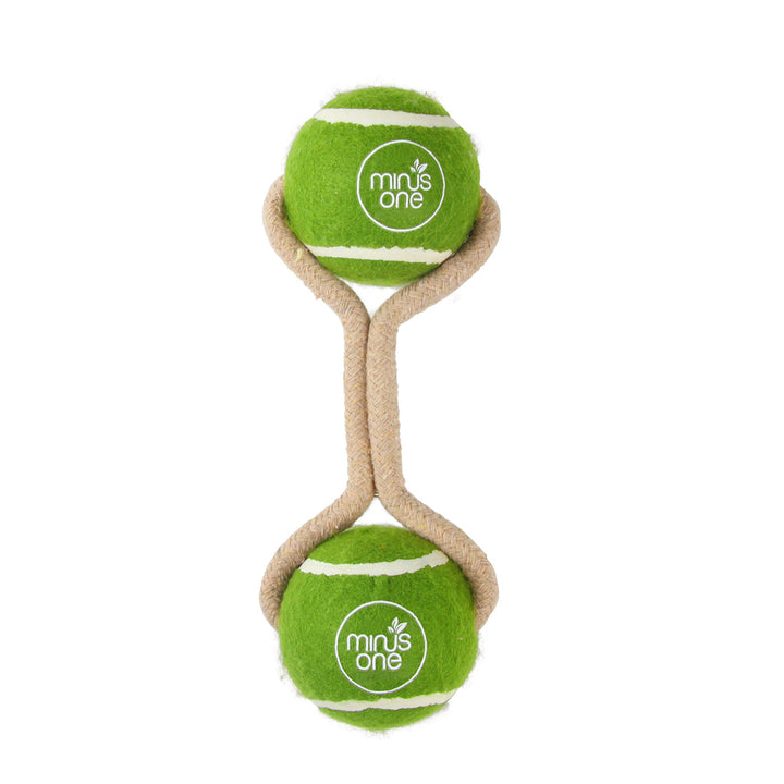 
  Minus One Dog Tennis Ball Rope Toy Double Meadow - artikelnummer MINU37117
