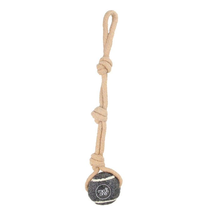 
  Minus One Dog Tennis Ball Rope Toy Single Grey - artikelnummer MINU37119
