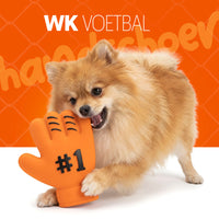 Oranje Latex Hondenspeeltjes WK Handschoen
