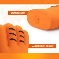 Oranje Latex Hondenspeeltjes WK Handschoen