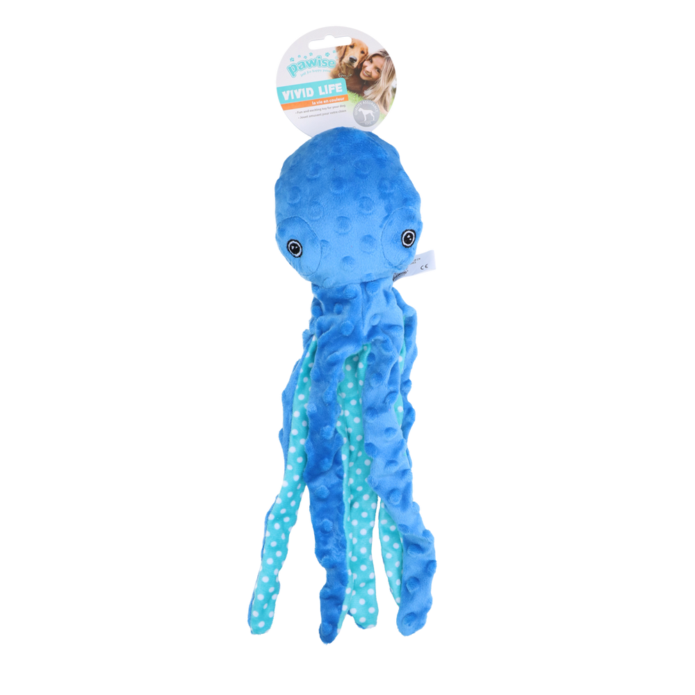 Pawise Multicolor Plush Octopus (3 colour assorted) S