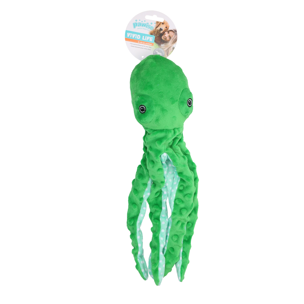 Pawise Multicolor Plush Octopus (3 colour assorted) S