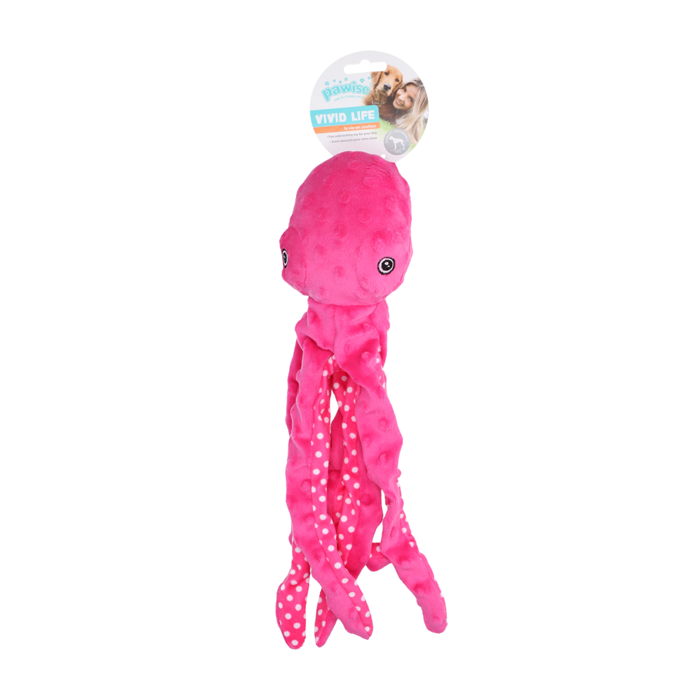 Pawise Multicolor Plush Octopus (3 colour assorted) M
