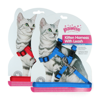 Pawise Kitten Harness With Leash Red/Blue S