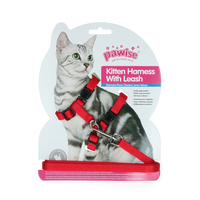 Pawise Kitten Harness With Leash Red/Blue S