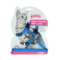 Pawise Kitten Harness With Leash Red/Blue S
