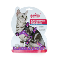 Pawise Kitten Harness With Leash Pink/Purple