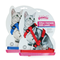 Pawise Kitten Harness With Leash Red/Blue M