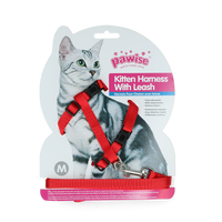 Pawise Kitten Harness With Leash Red/Blue M