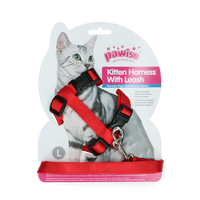 Pawise Kitten Harness With Leash Red/Blue L