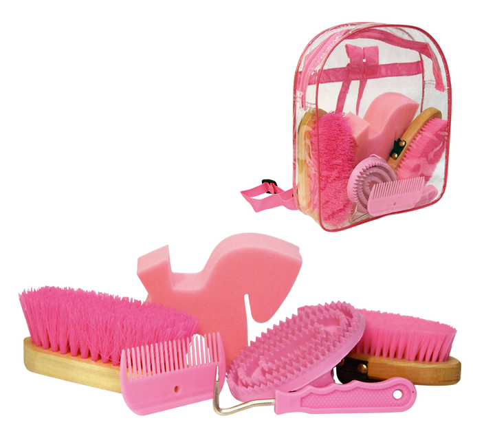 
  Poetsset van 7 items in Rugtas roze - artikelnummer POET0045R
