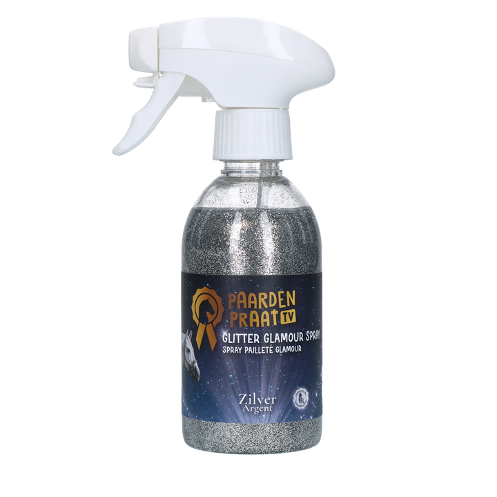
  Paardenpraat TV Glitter Glamour Spray Zilver - artikelnummer PRAA5052
