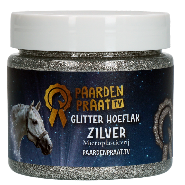 
  Paardenpraat TV Glitter Hoeflak Zilver - artikelnummer PRAA7051
