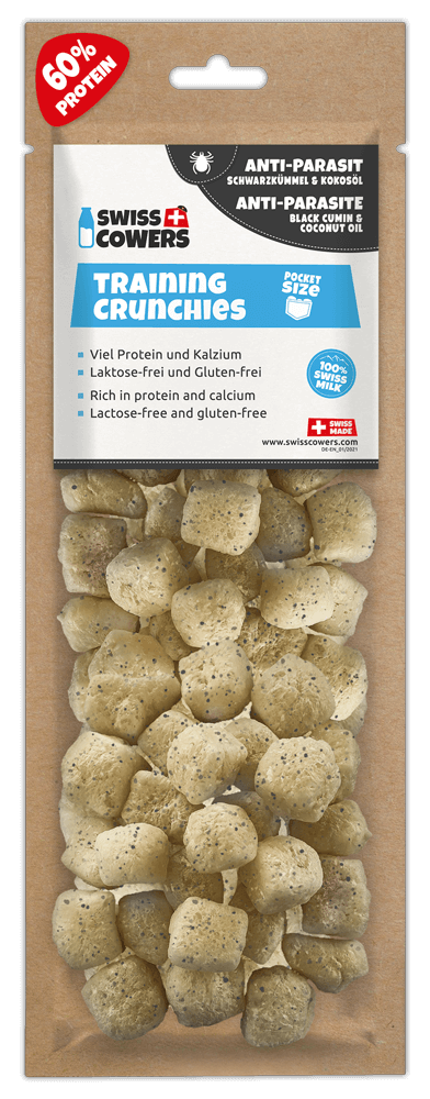 
  SwissCowers Cheese Crunchies Training Anti-Parasite (30 beloningen) - artikelnummer SWIS110330
