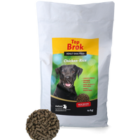 Topbrok Hond Geperste Brokken Kip & Rijst 12 kg