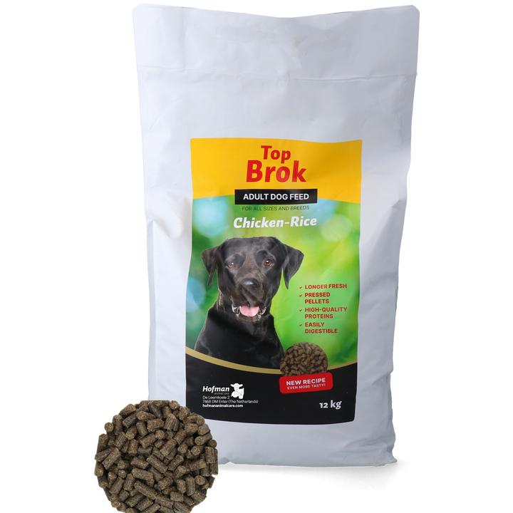 
  Topbrok Hond Geperste Brokken Kip & Rijst 12 kg - artikelnummer TOPB10007

