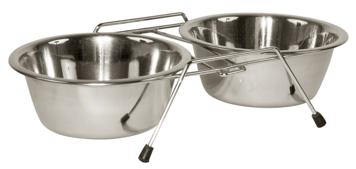 
  RVS Voerbak Twin Feeder 2 x 450 ml - artikelnummer VOER00010
