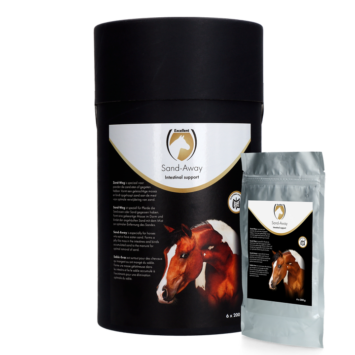 
  Excellent Horse Sand-Away 6 x 200 g - artikelnummer ZAND007
